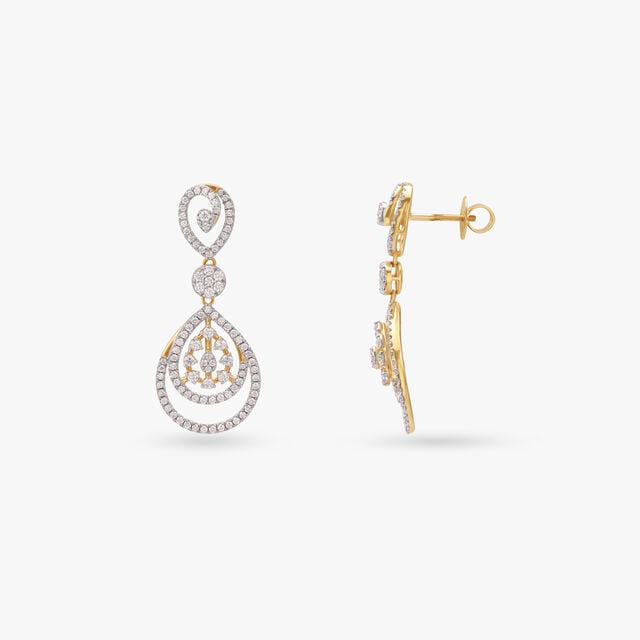 Lustrous Teardrops Diamond Chandelier Earrings 2