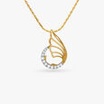 Striking Leafy Diamond Pendant and Earrings Set 3