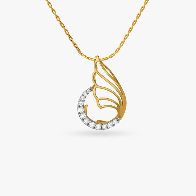 Striking Leafy Diamond Pendant and Earrings Set 3