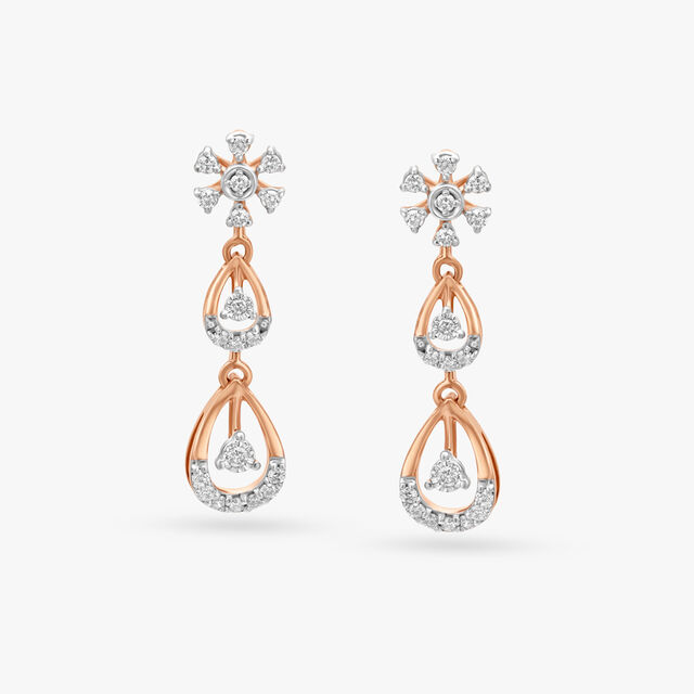 Teardrop Diamond Drop Earrings,,hi-res 