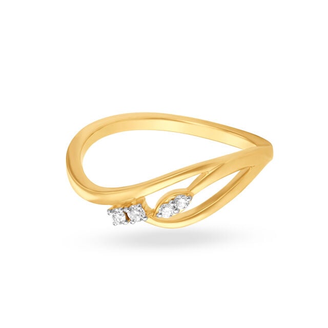 Modern Eclectic Gold and Diamond Finger Ring 2