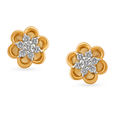 Classy Floral Diamond Stud Earrings 