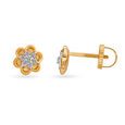 Classy Floral Diamond Stud Earrings 2