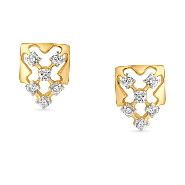 Mesmerising Diamond and Gold Stud Earrings 