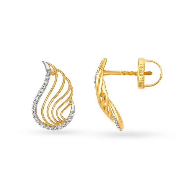 Angel Wings Gold and Diamond Stud Earrings,,hi-res 2