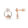 Peacock Inspired Diamond and Rose Gold Stud Earrings,,hi-res 2