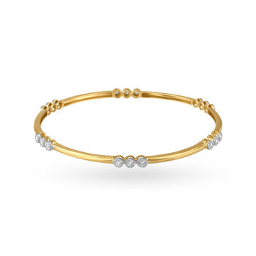 Minimalist Diamond Gold Bangle