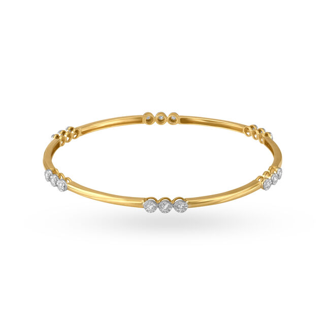 Minimalist Diamond Gold Bangle,,hi-res 