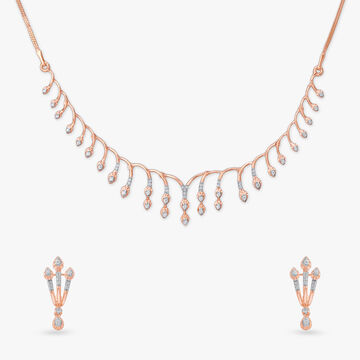 Blush Bloom Diamond Necklace Set