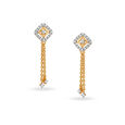 Contemporary Geometric Gold and Diamond Drop Earrings,,hi-res 