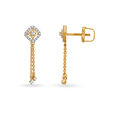 Contemporary Geometric Gold and Diamond Drop Earrings,,hi-res 2