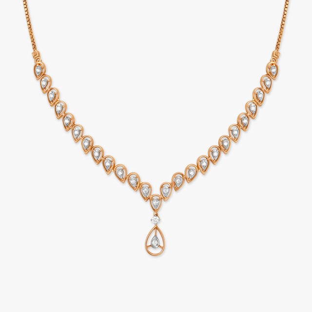 Radiant Diamond Necklace in Rose Gold,,hi-res 