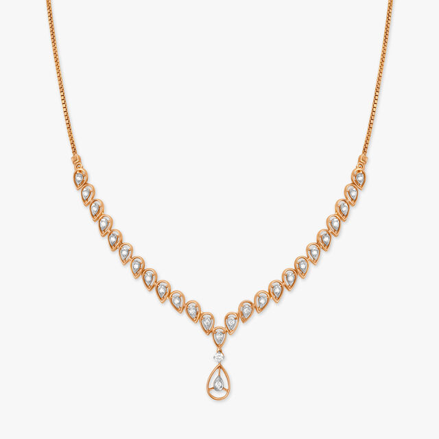 Radiant Diamond Necklace in Rose Gold,,hi-res 2