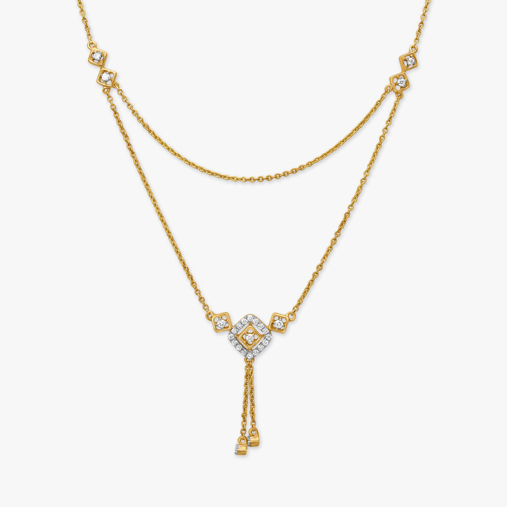 Double layer diamond necklace clearance
