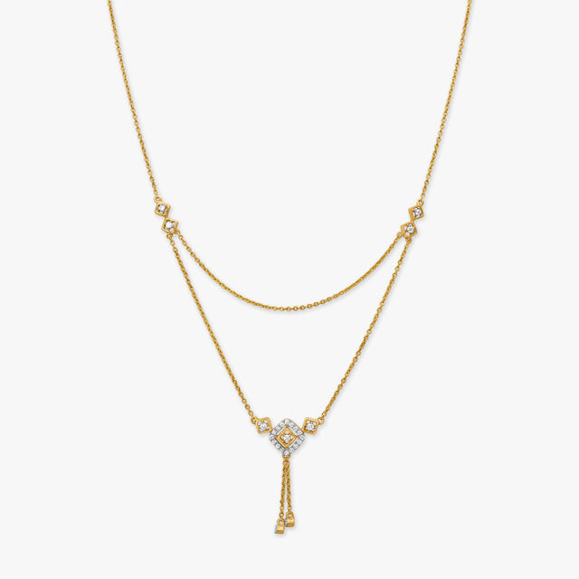 Double layer Diamond Necklace,,hi-res 2