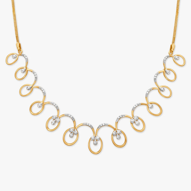 Swirl Diamond Necklace,,hi-res 