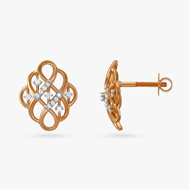 Timeless Twists Diamond Stud Earrings 2