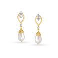 Enticing Diamond Drop Earrings with Pearls 2
