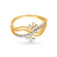 Layered Floral Gold and Diamond Finger Ring 2