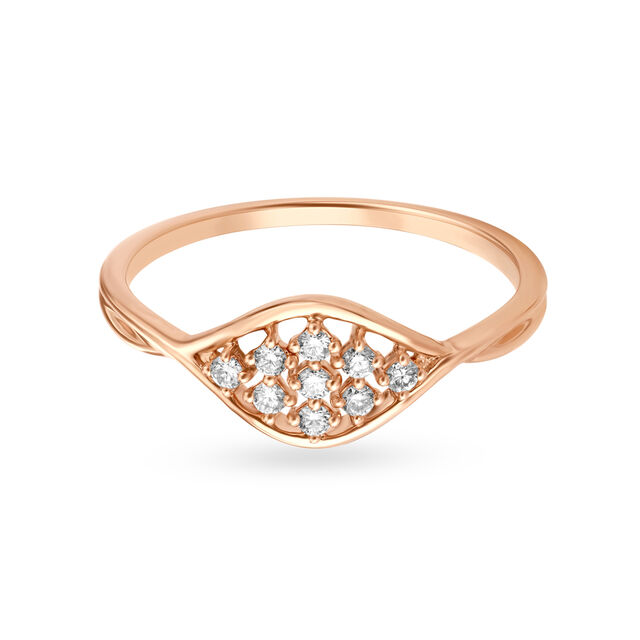 Enticing Diamond and Rose Gold Finger Ring 2