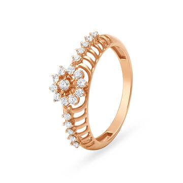 Glossy Sunflower Pattern Floral Finger Ring