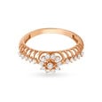 Glossy Sunflower Pattern Floral Finger Ring,,hi-res 2