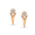 Classic Floral Diamond and Gold Hoop Earrings 