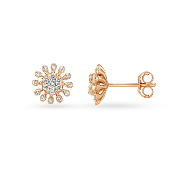 Graceful Diamond Stud Earrings in Rose Gold 4