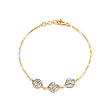 Floral Gold and Diamond Tennis Bracelet