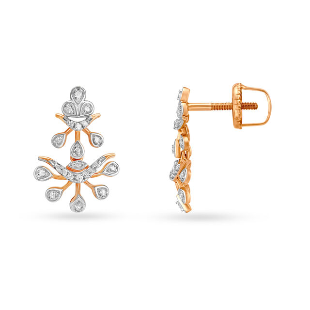 Pristine Floral Diamond Drop Earrings,,hi-res 2