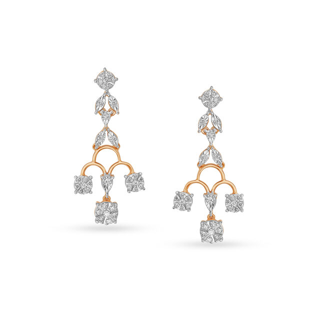 Dazzling Chandelier Rose Gold and Diamond Earrings,,hi-res 
