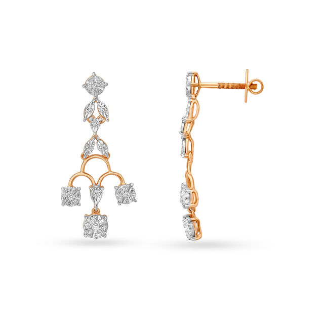 Dazzling Chandelier Rose Gold and Diamond Earrings,,hi-res 2