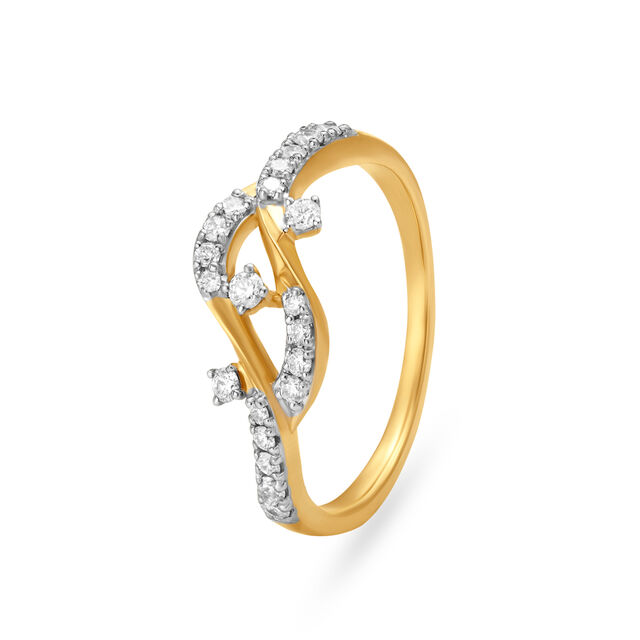 Stunning Crossover Diamond Finger Ring 