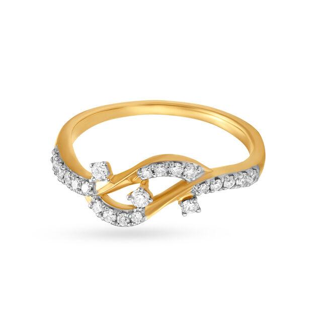 Stunning Crossover Diamond Finger Ring 2