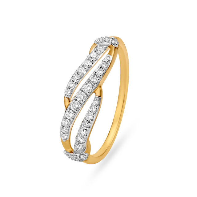 Subtle Wave Crossover Finger Ring
