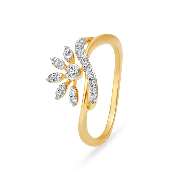 Rising Sun Diamond Finger Ring