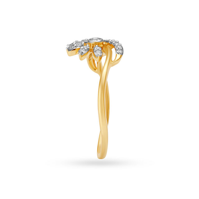 Rising Sun Diamond Finger Ring