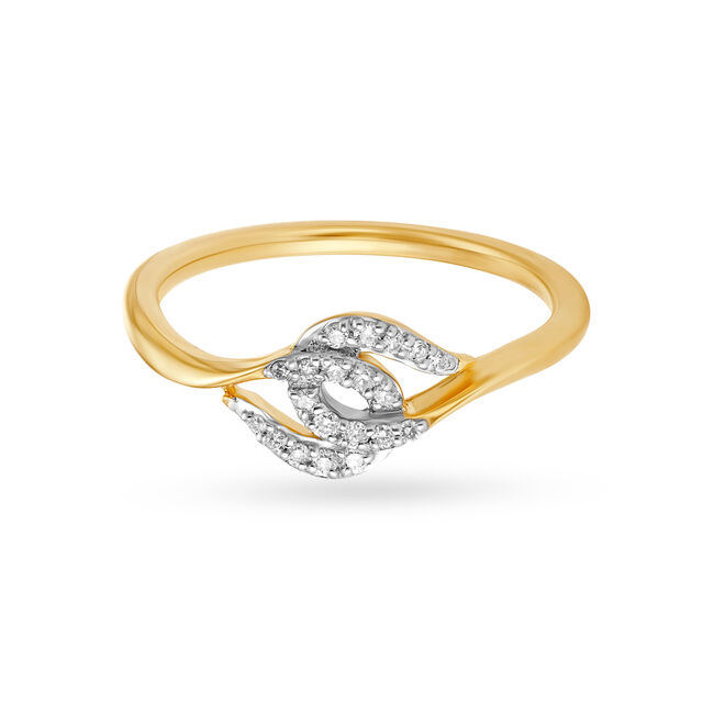 Pristine Crossover Diamond Finger Ring