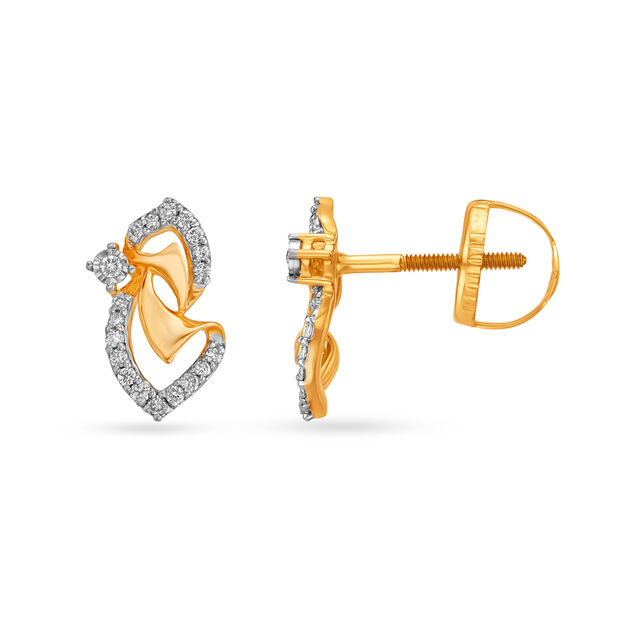 Dainty Fancy Diamond Stud Earrings 2
