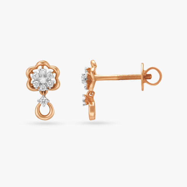 Flowery Charm Diamond Drop Earrings 2
