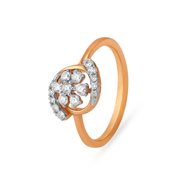 Seven Stone Floral Finger Ring
