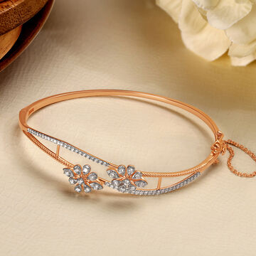 Enchanting Floral Diamond Bangle