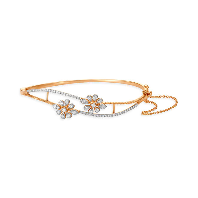 Enchanting Floral Diamond Bangle