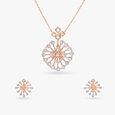 Radiant Diamond Pendant and Earrings Set 