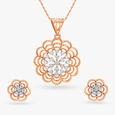Poised Floral Diamond Pendant and Earrings Set,,hi-res 