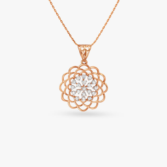 Blooming Radiance Diamond Pendant and Earring Set 2