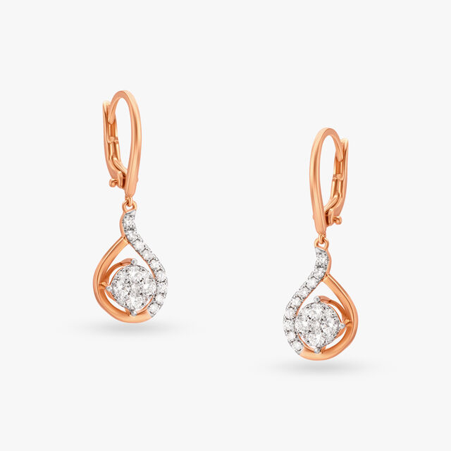 Teardrop Diamond Drop Earrings