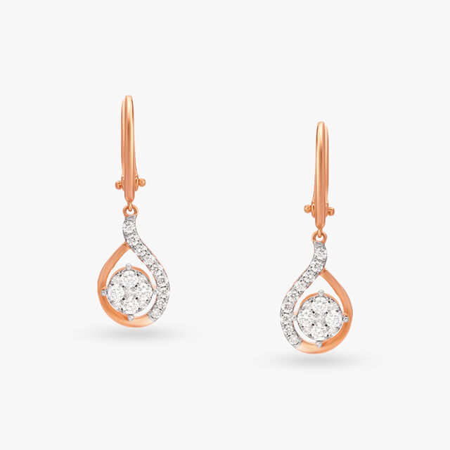 Teardrop Diamond Drop Earrings