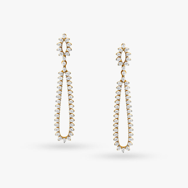 Slender Diamond Drop Earrings,,hi-res