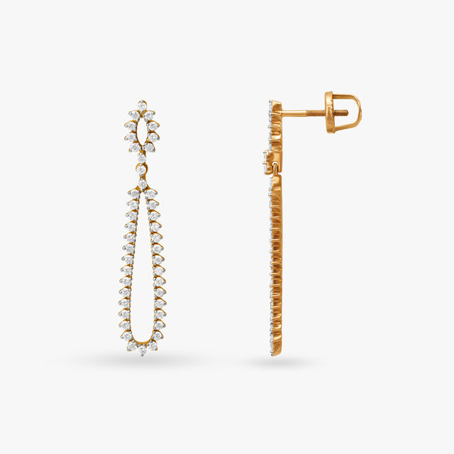 Slender Diamond Drop Earrings,,hi-res